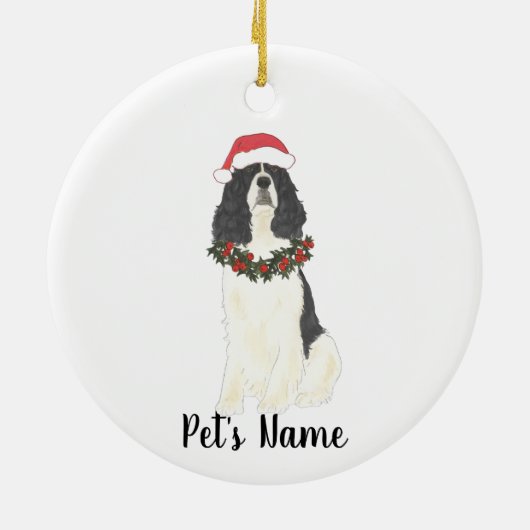 Gepersonaliseerde Engelse Springer Spaniel (zwart) Keramisch Ornament (Achterkant)