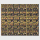 Gepersonaliseerde Engineering Naam Afstuderen Jaar Cadeaupapier (Vlak)