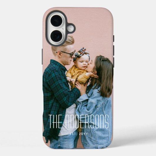 Gepersonaliseerde enkele foto en naam Case-Mate iPhone case (Achterkant)