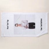 Gepersonaliseerde enkele foto Twee lijnen tekst Aa Strandlaken (Voorkant)