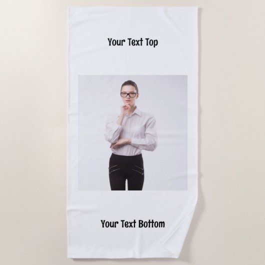 Gepersonaliseerde enkele foto Twee lijnen tekst Aa Strandlaken (Voorkant)