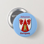 Gepersonaliseerde Enriquez historische schild Ronde Button 5,7 Cm (Voorkant /achterkant)
