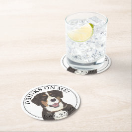 Gepersonaliseerde Entlebucher Mountain Dog Wedding Ronde Kartonnen Onderzetter