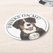 Gepersonaliseerde Entlebucher Mountain Dog Wedding Ronde Kartonnen Onderzetter (Gebogen)