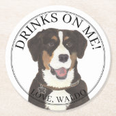 Gepersonaliseerde Entlebucher Mountain Dog Wedding Ronde Kartonnen Onderzetter (Voorkant)