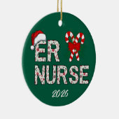 Gepersonaliseerde ER Nurse Kerstman Keramisch Ornament (Rechts)