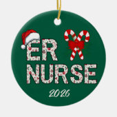Gepersonaliseerde ER Nurse Kerstman Keramisch Ornament (Voorkant)