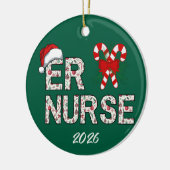 Gepersonaliseerde ER Nurse Kerstman Keramisch Ornament (Links)
