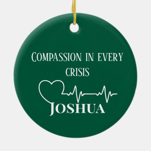 Gepersonaliseerde ER Nurse Kerstman Keramisch Ornament (Achterkant)