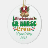 Gepersonaliseerde ER verpleegkundige crew Kerstmis Keramisch Ornament (Links)