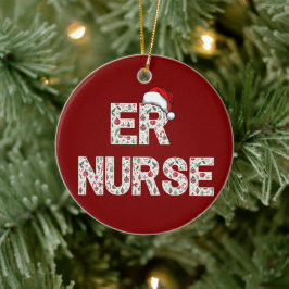 Gepersonaliseerde ER Verpleegster Kerstcadeau Sant Keramisch Ornament