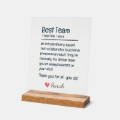 Gepersonaliseerde erkenning van team succes acryl bord (Hoek)