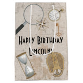 Gepersonaliseerde Escape Room Party Gift Bag Medium Cadeauzakje (Achterkant)