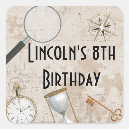 Gepersonaliseerde Escape Room Party Stickers (Voorkant)