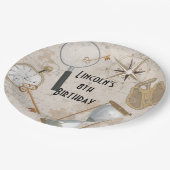 Gepersonaliseerde Escape Room Verjaardagsfeest Bor Papieren Bordje (Gekanteld)