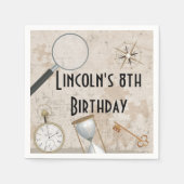 Gepersonaliseerde Escape Room Verjaardagsfeestserv Servet (Voorkant)