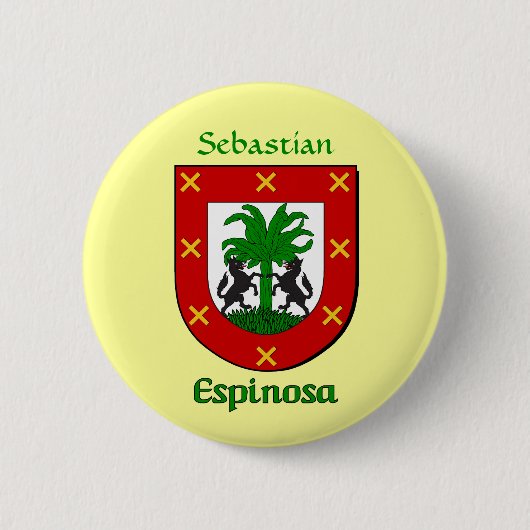 Gepersonaliseerde Espinosa historische schild Ronde Button 5,7 Cm (Voorkant)