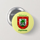 Gepersonaliseerde Espinosa historische schild Ronde Button 5,7 Cm (Voorkant /achterkant)
