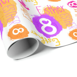 Gepersonaliseerde Esther 8e verjaardag verf dab wr Cadeaupapier