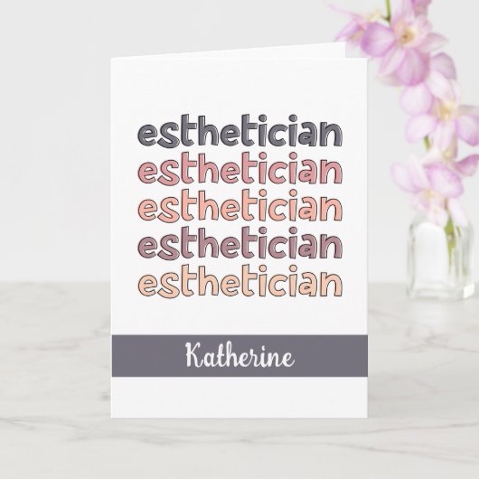 Gepersonaliseerde estheticiste Cosmetoloog Beautic Kaart (Orchidee)