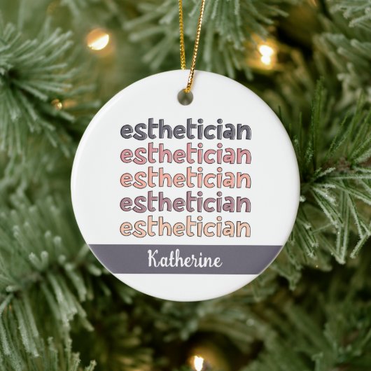 Gepersonaliseerde estheticiste Cosmetoloog Beautic Keramisch Ornament (Boom)