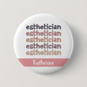 Gepersonaliseerde estheticiste Cosmetoloog Beautic Ronde Button 5,7 Cm (Voorkant)