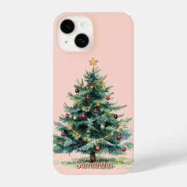 Gepersonaliseerde esthetische kersttelefoonhoes iPhone 14 hoesje