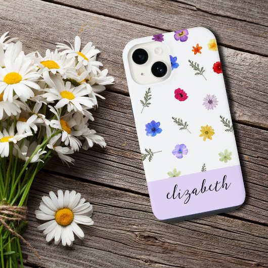 Gepersonaliseerde esthetische Wild Flower Phone Ca iPhone Hoesje