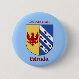 Gepersonaliseerde Estrada Historisch Schild Ronde Button 5,7 Cm