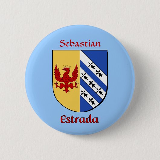Gepersonaliseerde Estrada Historisch Schild Ronde Button 5,7 Cm (Voorkant)