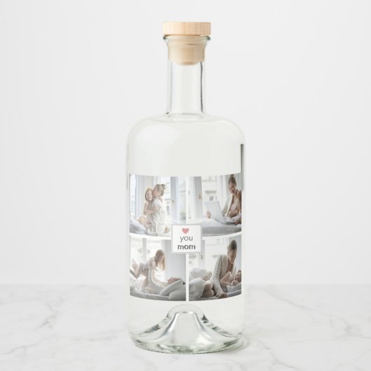 Gepersonaliseerde Eten & Drink Labels - Love You M Likeurfles Etiket (Voorkant)