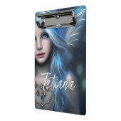 Gepersonaliseerde etherische mystieke blauwe fee mini klembord (Angled2)