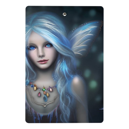 Gepersonaliseerde etherische mystieke blauwe fee mini klembord (Achterkant)