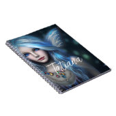 Gepersonaliseerde etherische mystieke blauwe fee notitieboek (Rechterzijde)