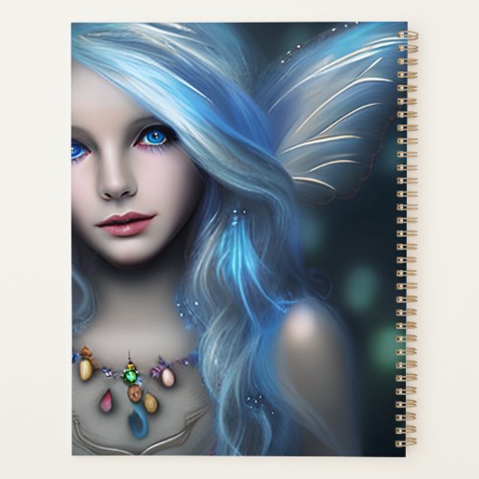 Gepersonaliseerde etherische mystieke blauwe fee planner (Achterkant)