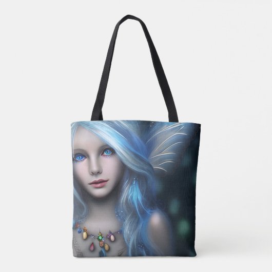 Gepersonaliseerde etherische mystieke blauwe fee tote bag (Achterkant)