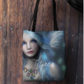Gepersonaliseerde etherische mystieke blauwe fee tote bag