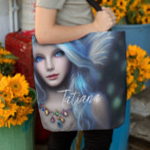 Gepersonaliseerde etherische mystieke blauwe fee tote bag