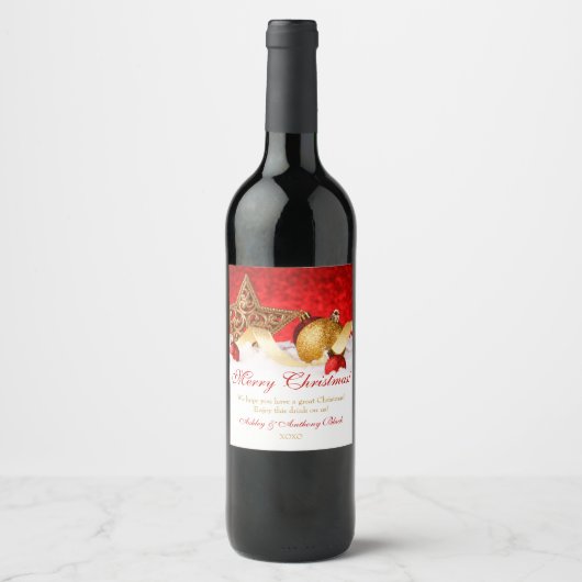 Gepersonaliseerde etiketten van de Kerstmiswijn |  (Voorkant)