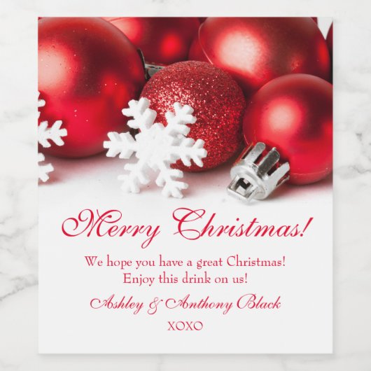 Gepersonaliseerde etiketten van de Kerstmiswijn |  (Enkel label)