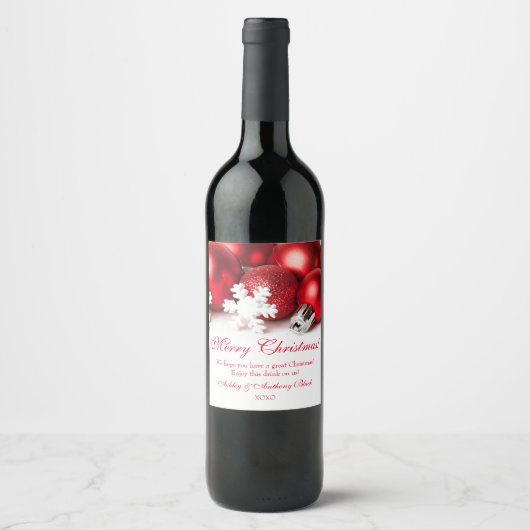 Gepersonaliseerde etiketten van de Kerstmiswijn |  (Voorkant)