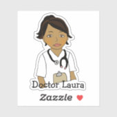Gepersonaliseerde etnische arts, verpleegster, naa sticker (Vel)