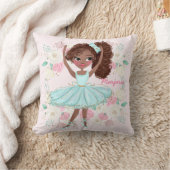 Gepersonaliseerde etnische Ballerina Pink Floral Kussen (Deken)