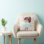 Gepersonaliseerde etnische Ballerina Pink Floral Kussen (Stoel)