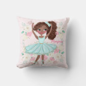 Gepersonaliseerde etnische Ballerina Pink Floral Kussen (Voorkant)