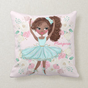 Gepersonaliseerde etnische Ballerina Pink Floral Kussen