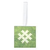 Gepersonaliseerde Etnische Baltische Groene Pixela Decoratie (Voorkant)