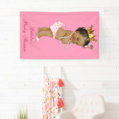 Gepersonaliseerde etnische kleine prinses Baby sho Spandoek (Insitu)