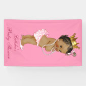 Gepersonaliseerde etnische kleine prinses Baby sho Spandoek (Horizontaal)