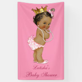 Gepersonaliseerde etnische kleine prinses Baby sho Spandoek (Verticaal)